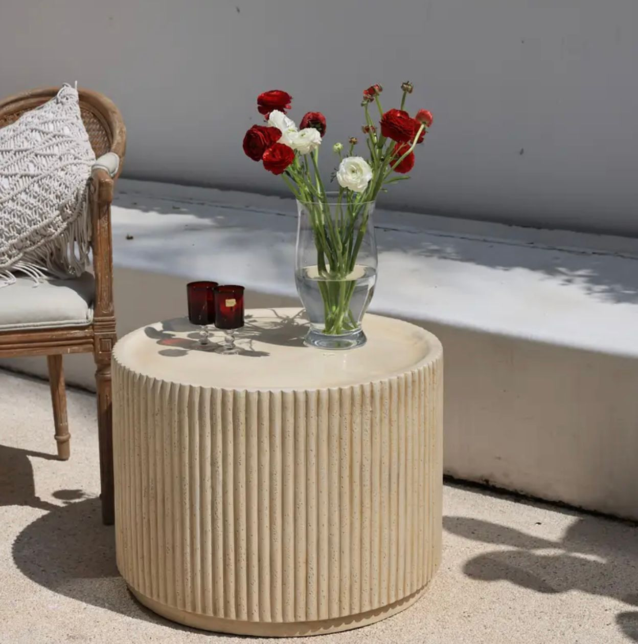 Table d'appoint ronde moderne en béton