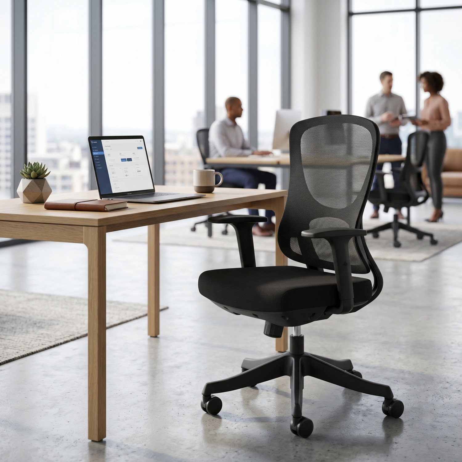 Fauteuil Opérateur AERO BLACK – Confort ergonomique et design professionnel moderne