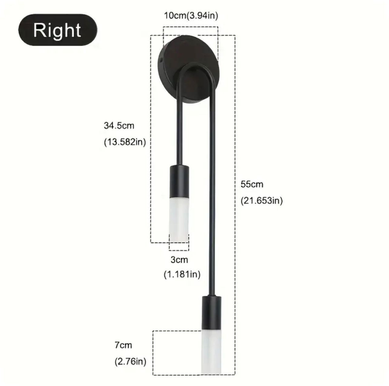 Lampe murale moderne d'intérieur Porte-lampe G9 Lampe noire dorée simple allumage de bougie - Image 3
