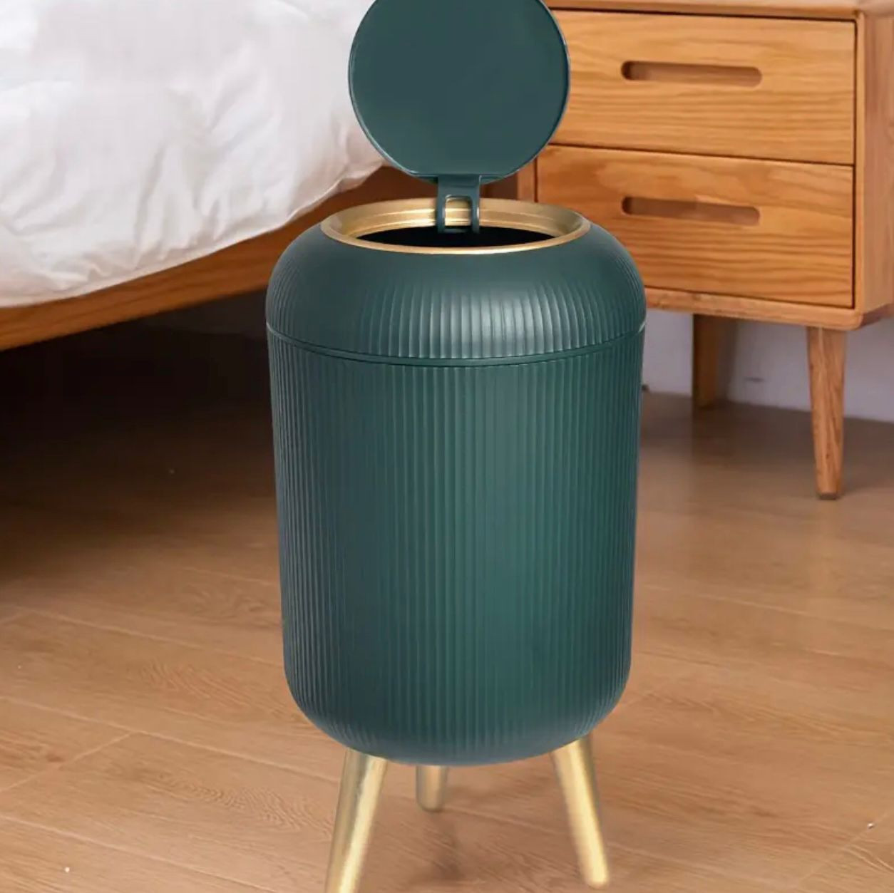 Paquet de 2 poubelles modernes avec couvercle Push-to-Close - Poubell. - Accessoires - Image 3 - Livraison Maroc