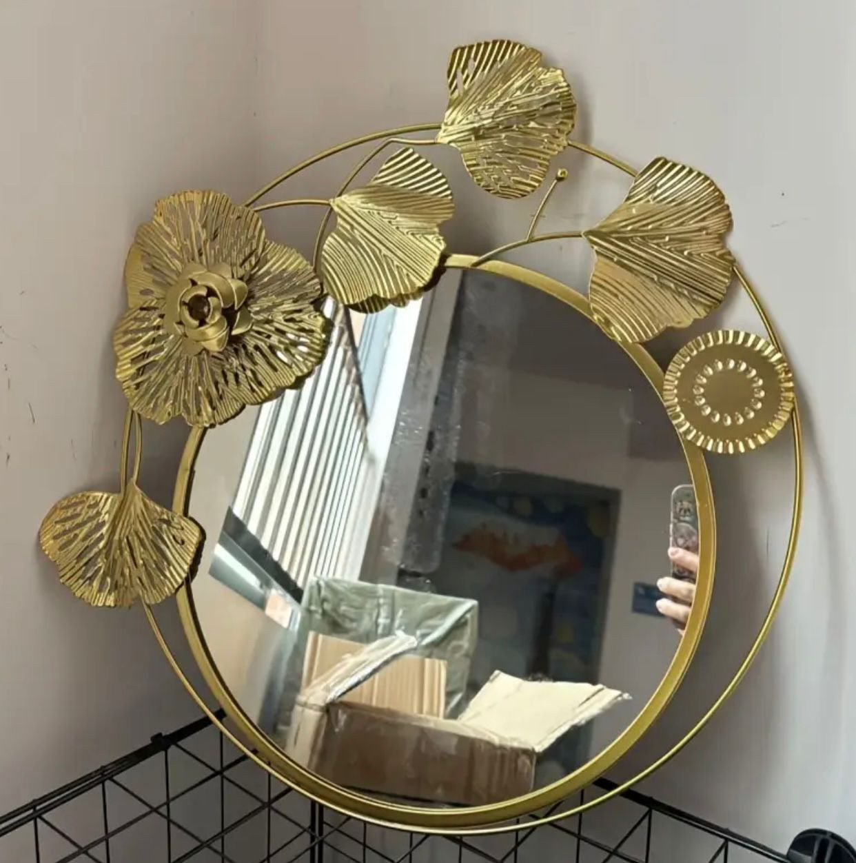 Nouveau style européen style moderne personnalité or chambre à coucher salon porche mur tenture décoration miroir fond mur maison décoration douce - Image 2