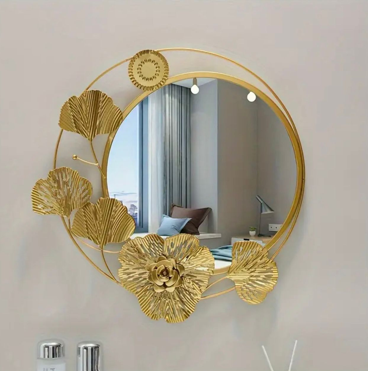 Nouveau style européen style moderne personnalité or chambre à coucher salon porche mur tenture décoration miroir fond mur maison décoration douce - Image 1