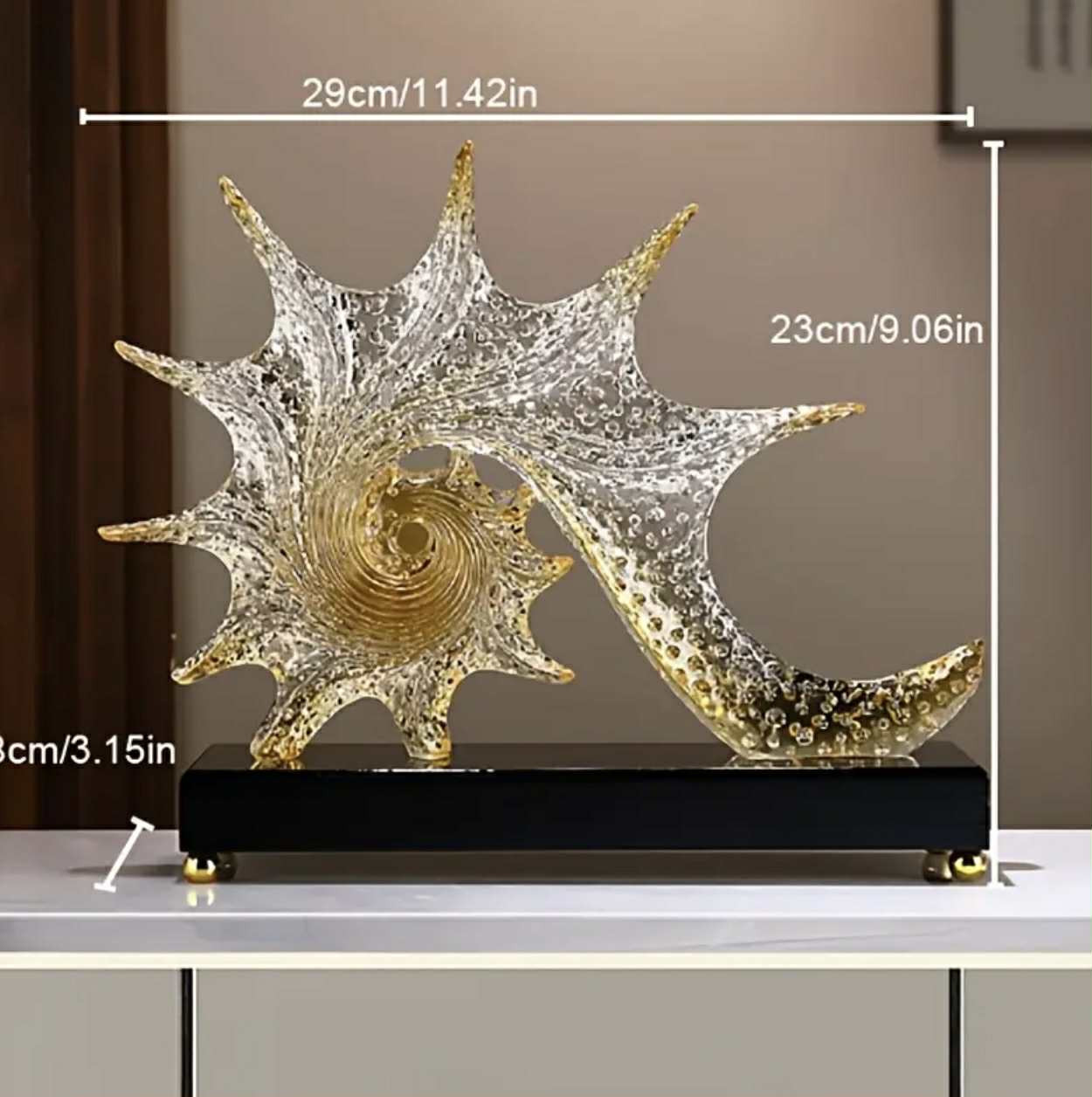 1 décoration élégante en résine en forme d'étoile de mer bleu/bleu sarcelle - Pièce d'art luxueuse pour la maison et le bureau, décoration polyvalente pour l'intérieur et l'extérieur - Image 1