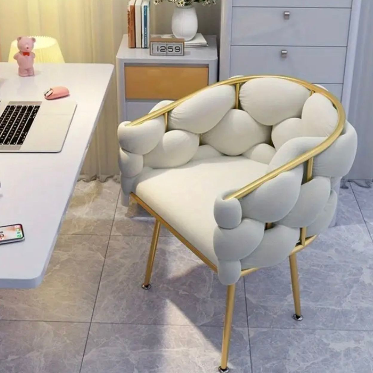 Chaise de salon et de spa en mousse à mémoire de forme de luxe avec dossier solide et bouton inclinable manuel - Image 4