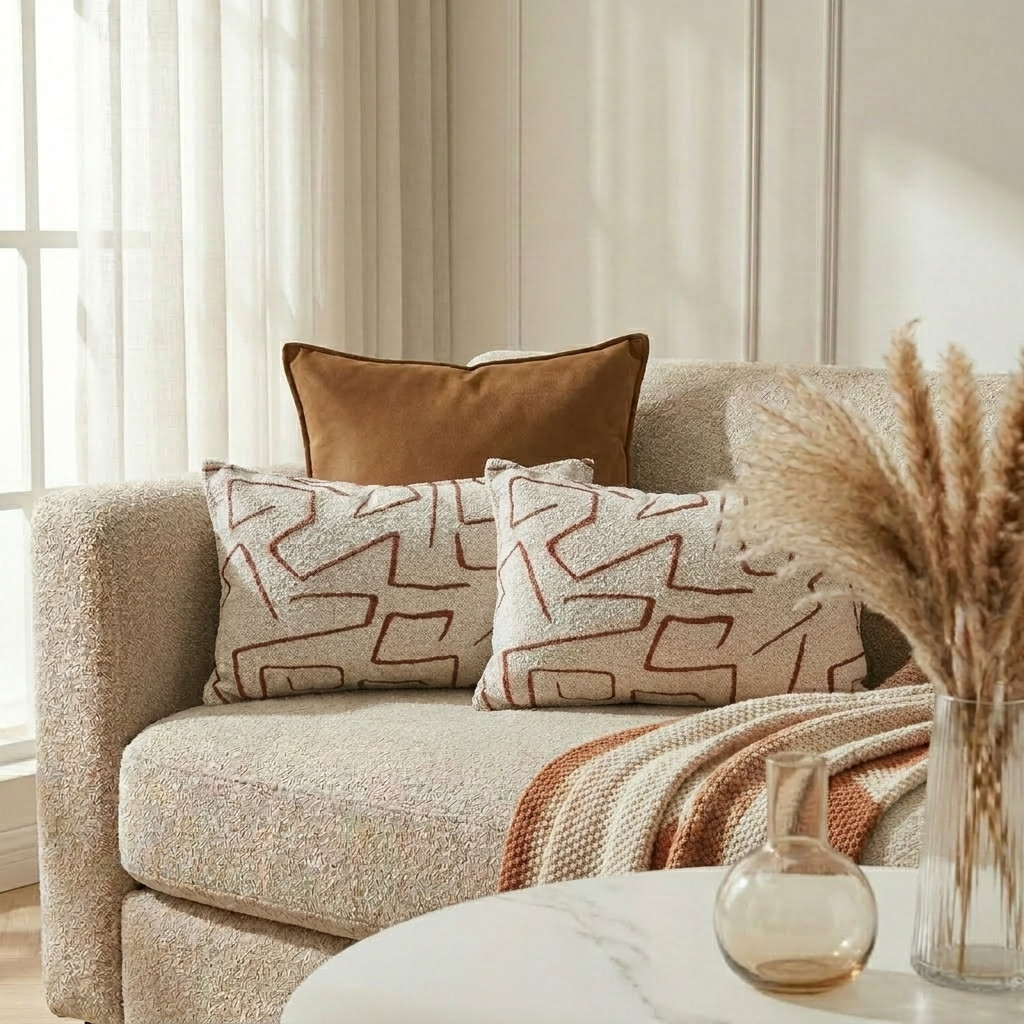 Coussins Abstraits Terracotta