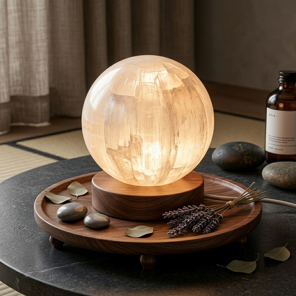 Lampe Sphère en Sélénite