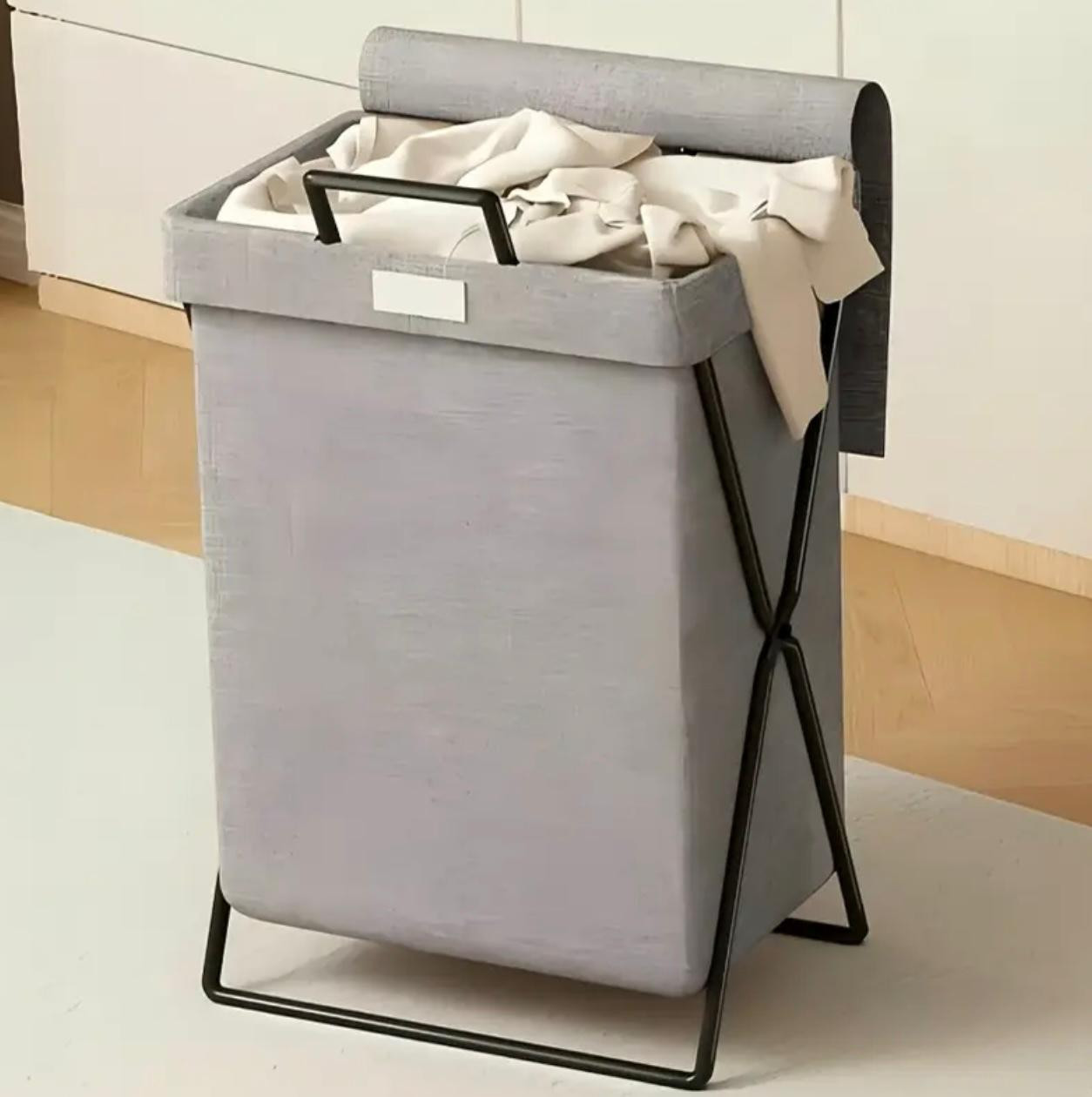 Panier de rangement pliable robuste avec cadre en métal robuste - Image 3