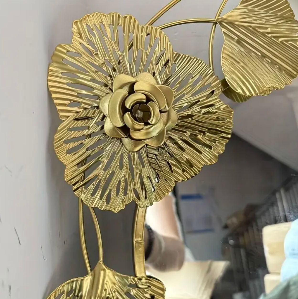 Nouveau style européen style moderne personnalité or chambre à coucher salon porche mur tenture décoration miroir fond mur maison décoration douce - Image 4