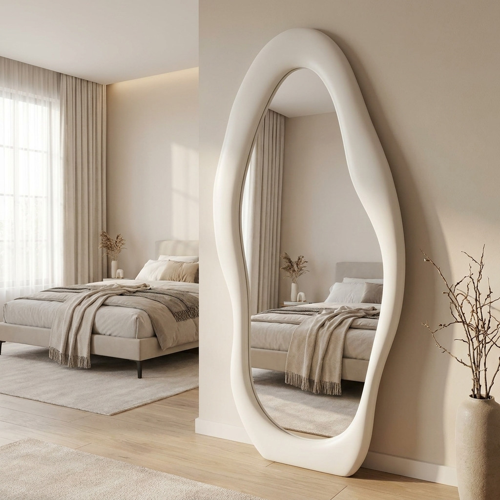 Miroir organique sur pied