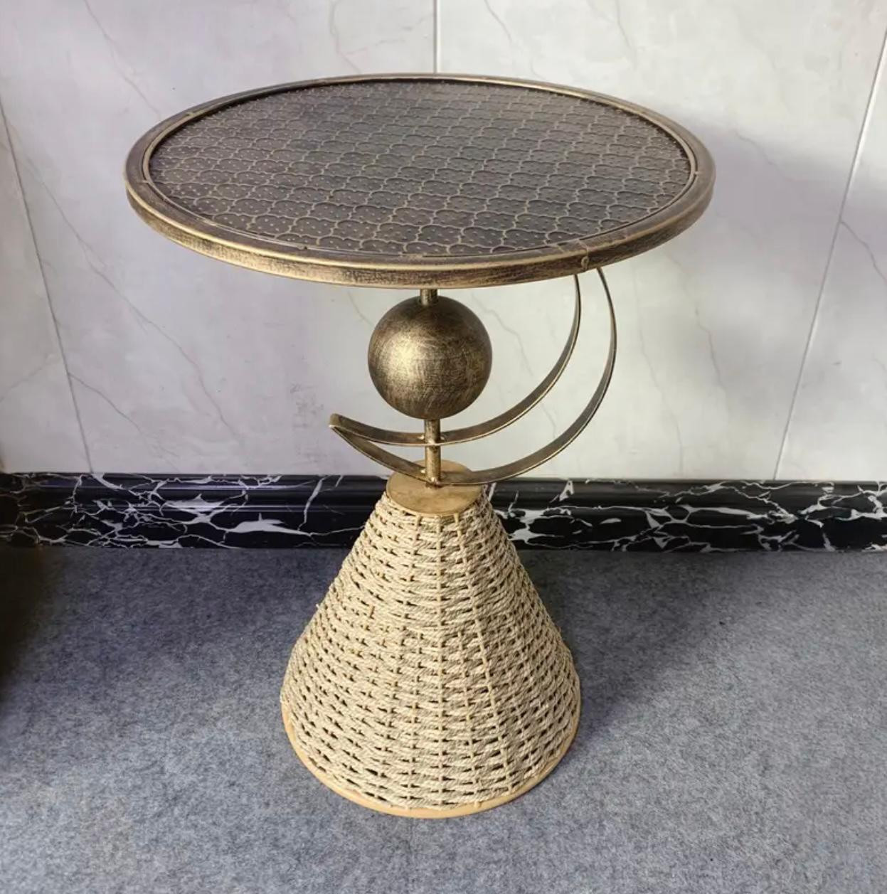 Ensemble de sous-verres en métal tissé à la main avec tissage de corde - Image 2