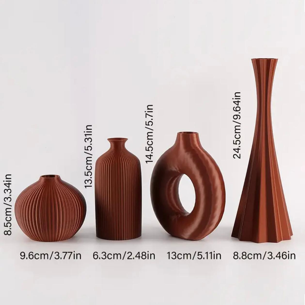 Ensemble de 4 vases mats de style bohème, design géométrique - Image 7