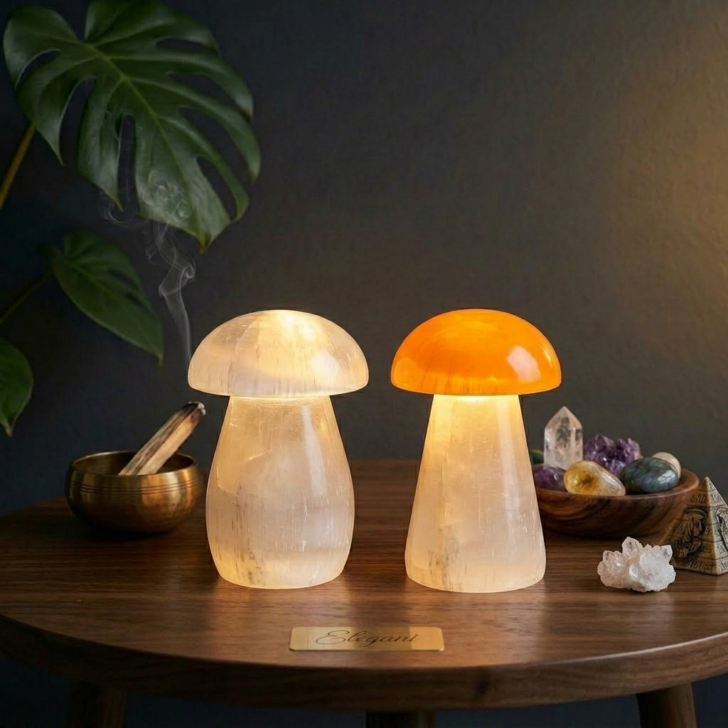Lampe Champignon en Sélénite