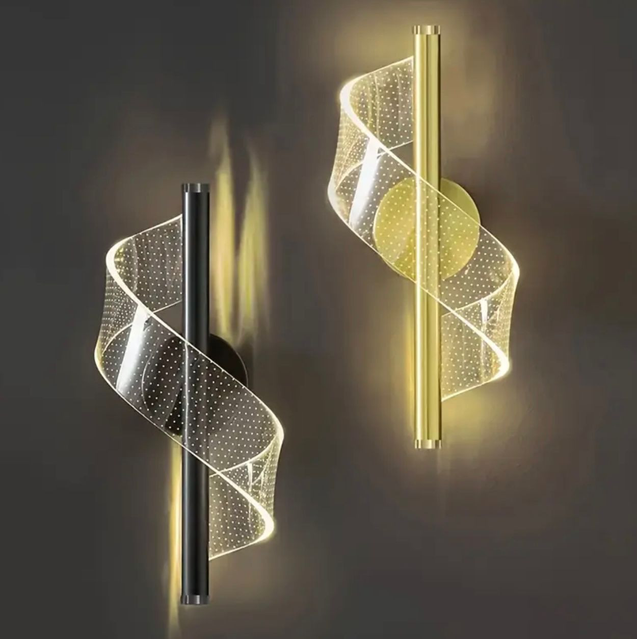 Plafonnier LED acrylique en spirale moderne, design accrocheur et lumineux - Image 1