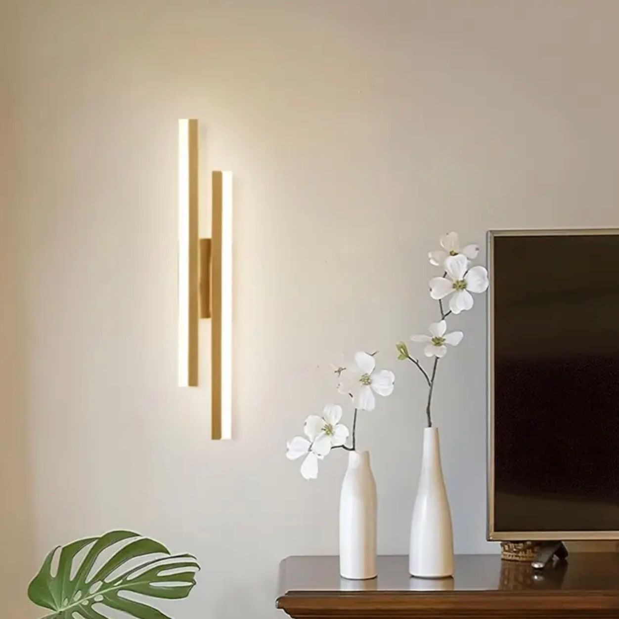 Applique murale linéaire moderne 1pc, longue bande lumineuse à LED à température 3 couleurs réglable - Image 2