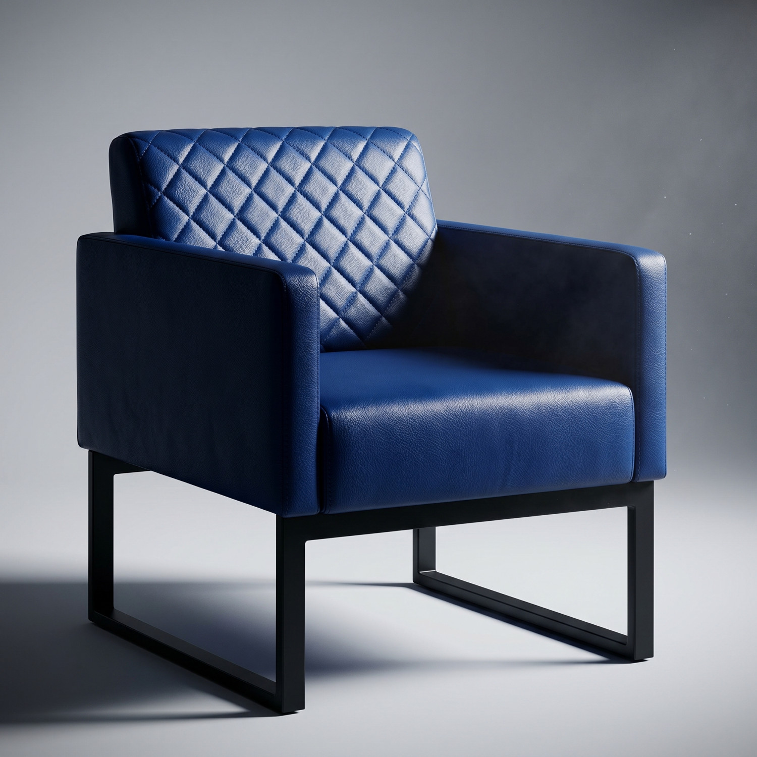 Fauteuil de Réception Luxueux en Cuir Matelassé — Disponible en Noir, Gris & Bleu Royal