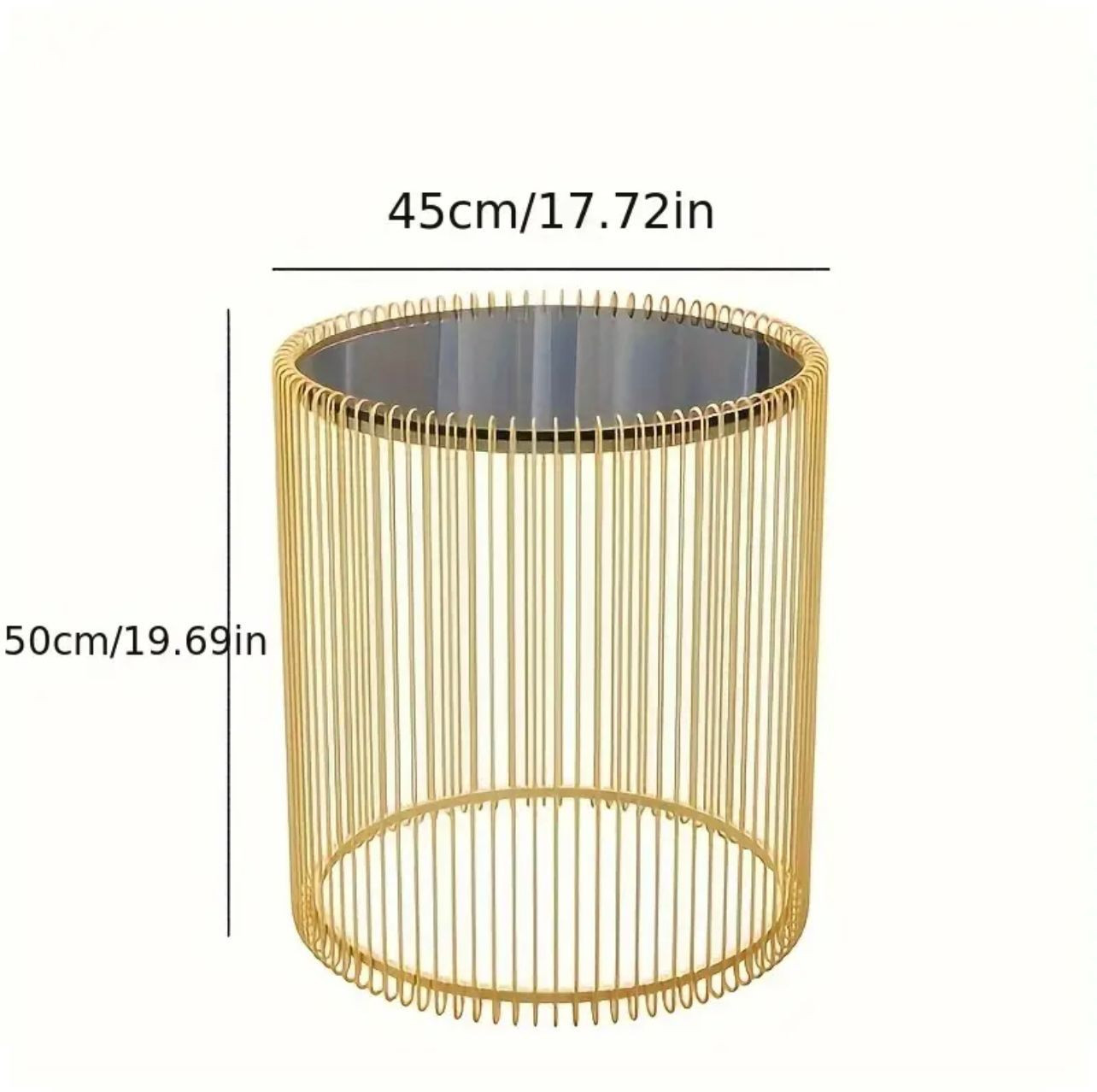 Table basse moderne en verre avec cadre en métal - Finition expresso élégante, aucun assemblage requis, plateau en verre trempé durable - Image 3