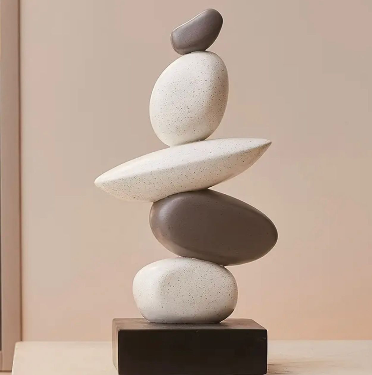1 pièce statue en pierre empilable Zen de 5,5 pouces, représentant des ornements de bonne chance - Image 2