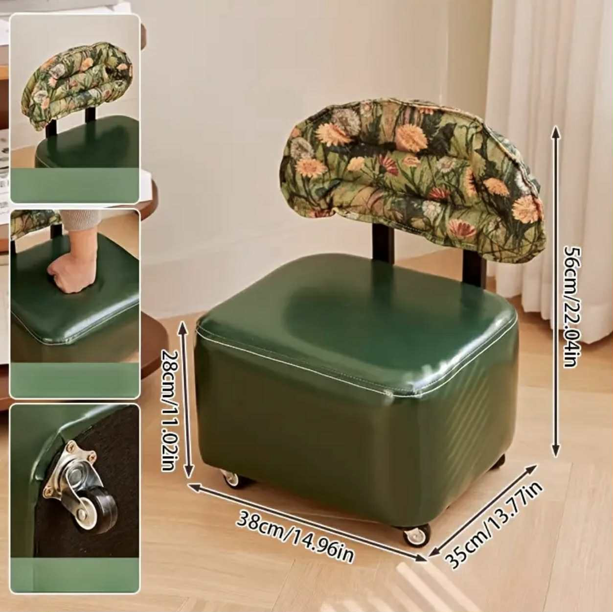 Tabouret green + brown - Image 3