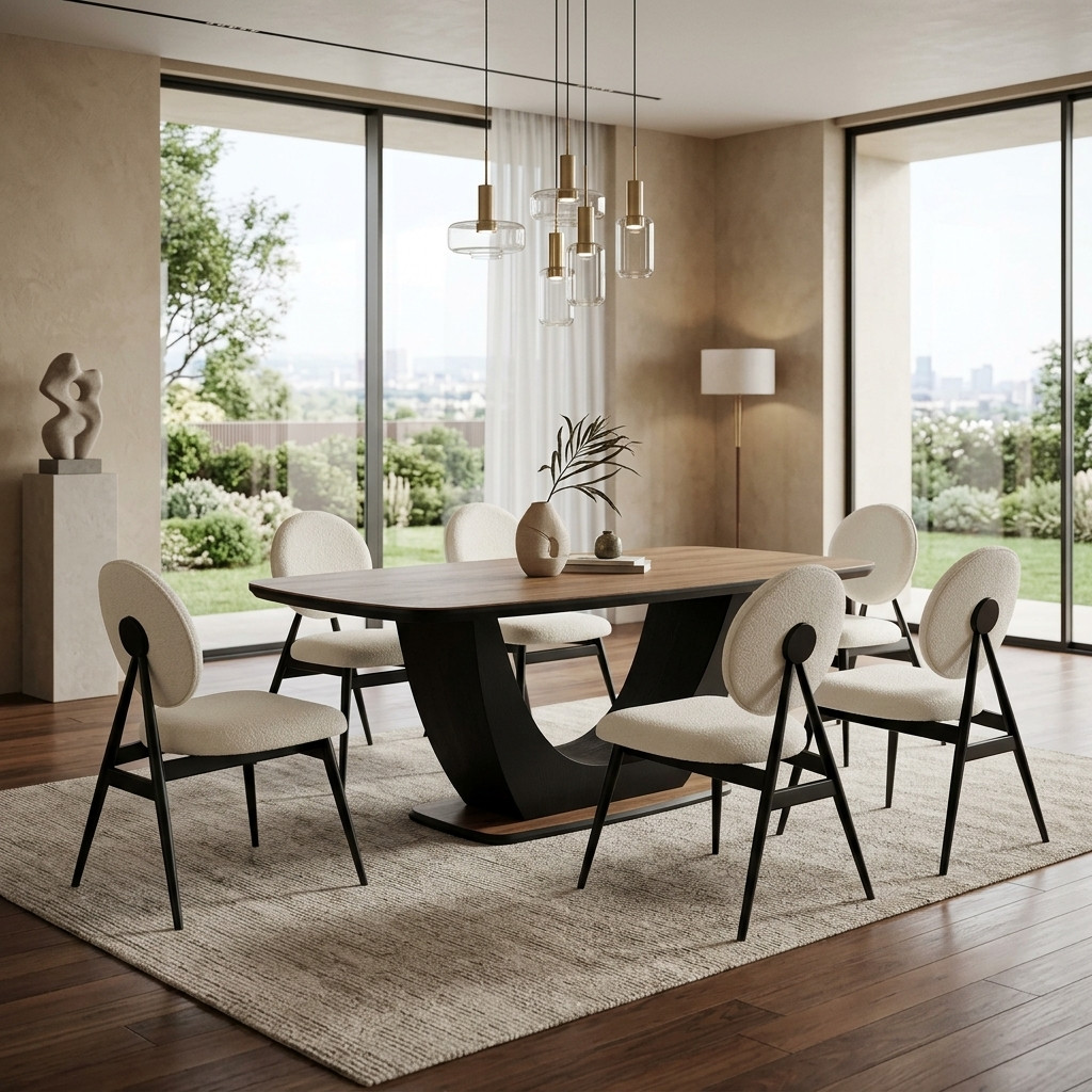 Salle à Manger Moderne Bois & Noir