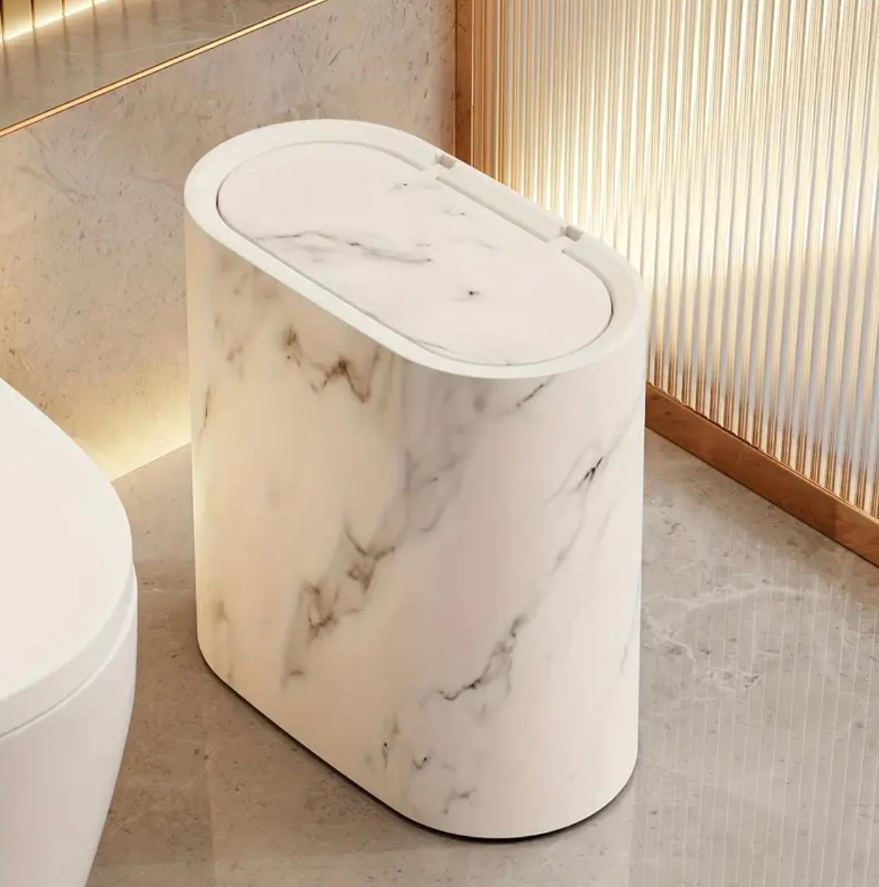 1 Poubelle carrée en plastique LuxeSpace 14L/3,7 gallons avec couvercle, contrôle des odeurs scellé, conception push-open - Image 4