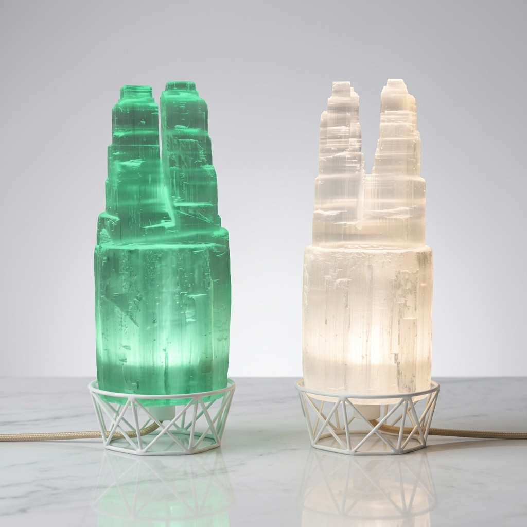 Lampe Château en Sélénite Naturelle