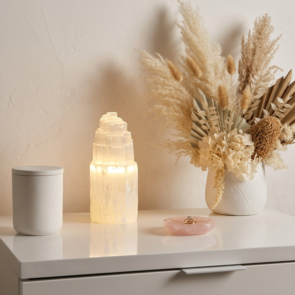 Lampe Château en Sélénite