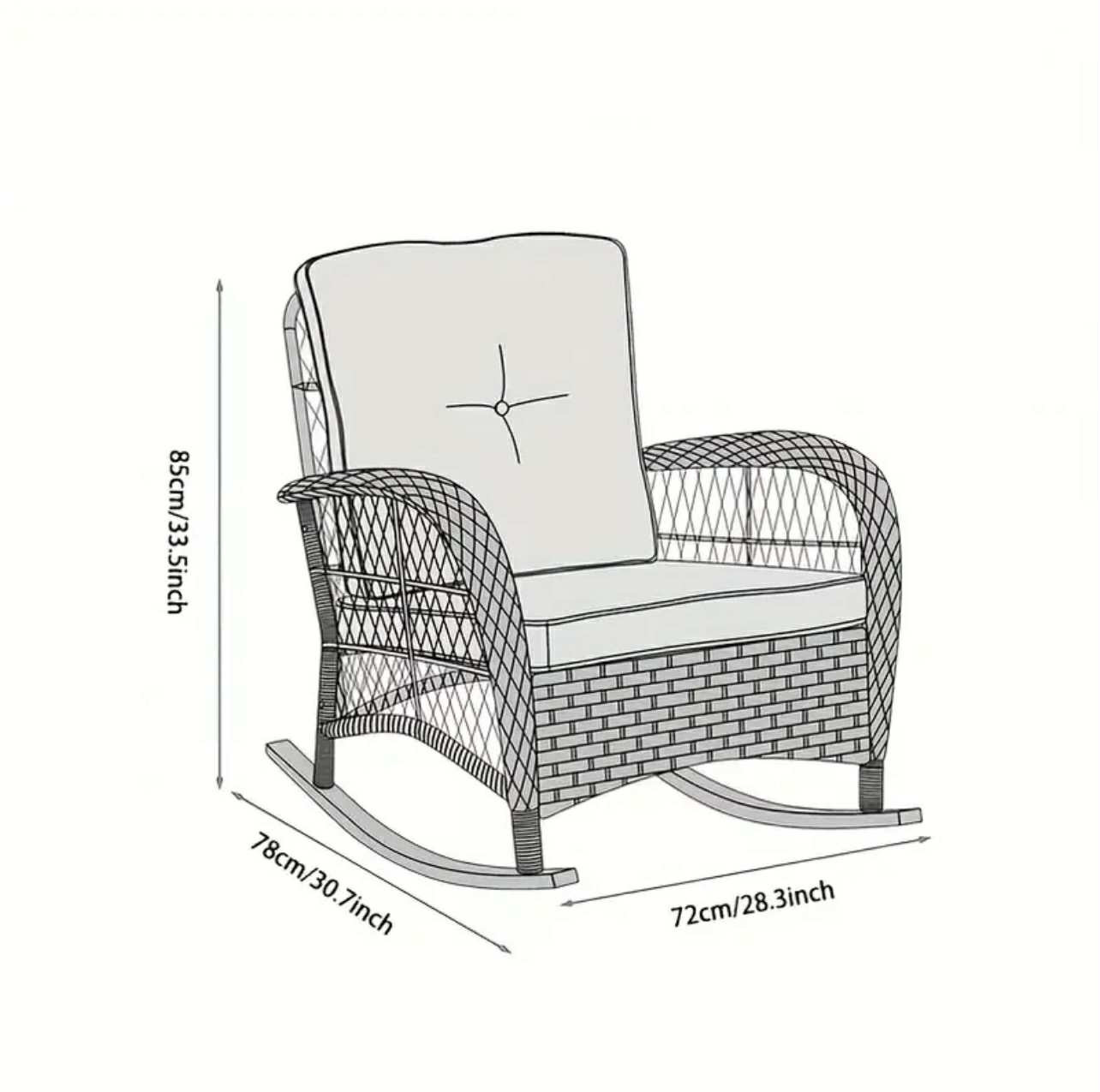 Chaise simple de loisirs d'extérieur tissée à la main, idéale pour les terrasses, les porches et les piscines - Image 1