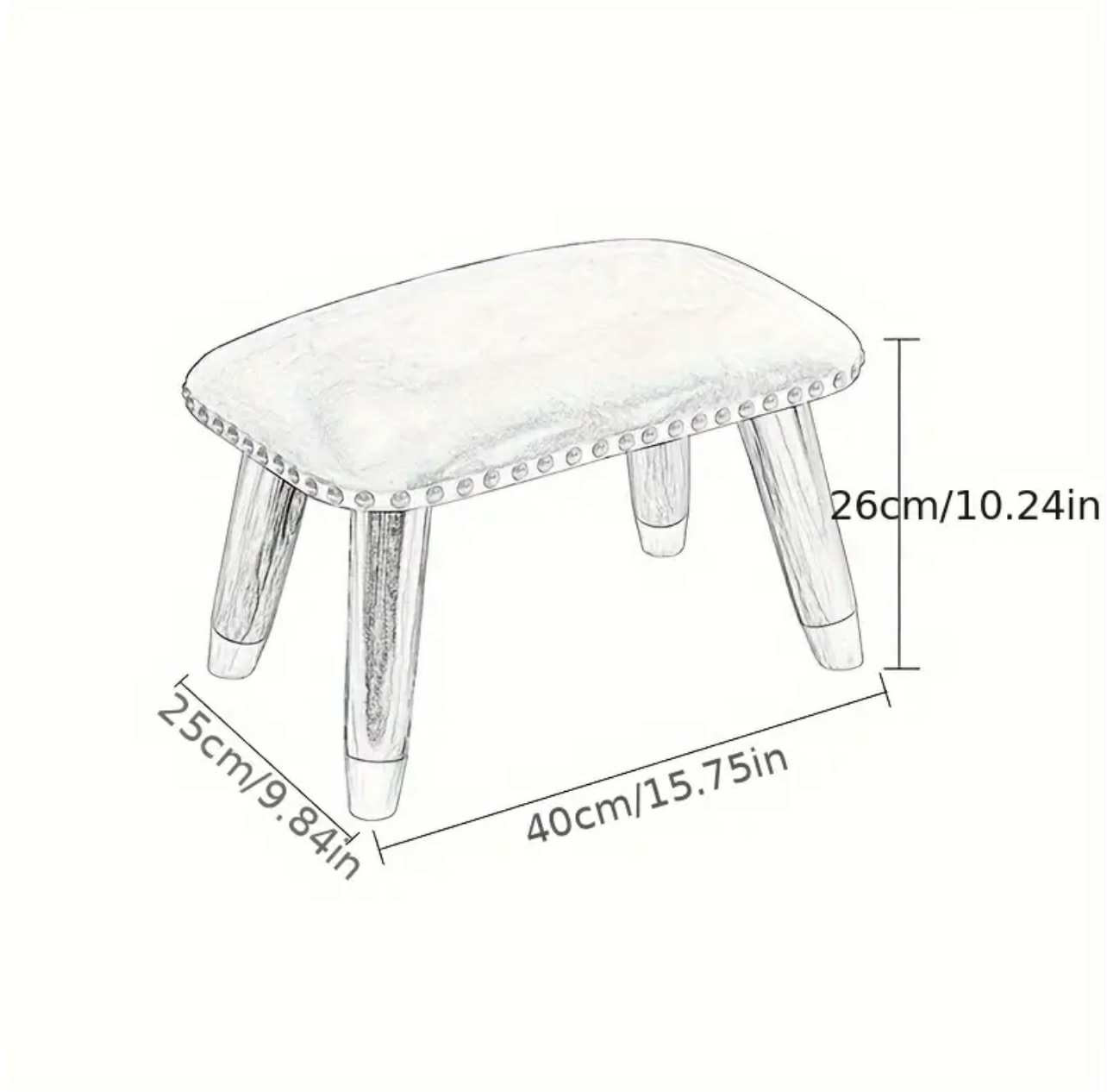 Tabouret à chaussures design de style danois, tabouret de coiffeuse, chaise minimaliste nordique, siège en velours de luxe léger - Image 4