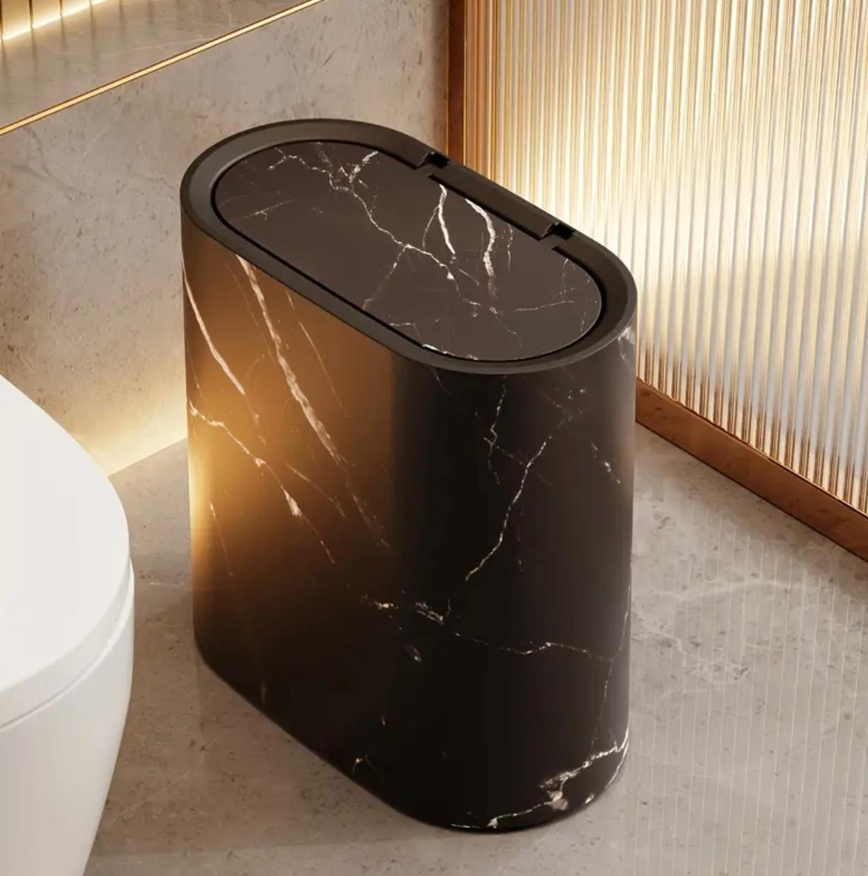 1 Poubelle carrée en plastique LuxeSpace 14L/3,7 gallons avec couvercle, contrôle des odeurs scellé, conception push-open - Image 5