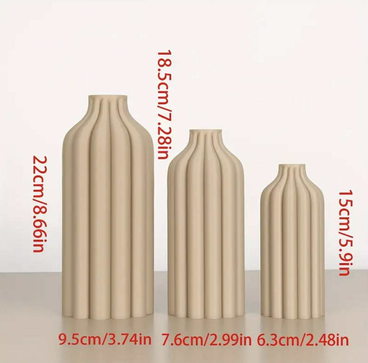 Ensemble de 3 vases de style bohème, adapté à la décoration du salon, de la salle à manger et du bureau - vase élégant, vase sec floral, parfait pour la décoration