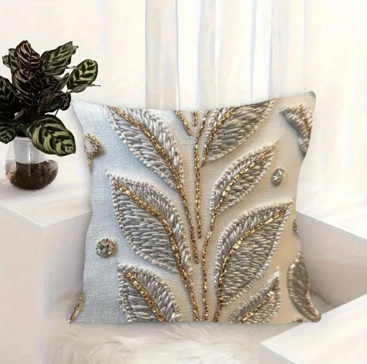 1pc Housse d'oreiller courte en polaire imprimée 2D élégante, style ferme, 45x45cm