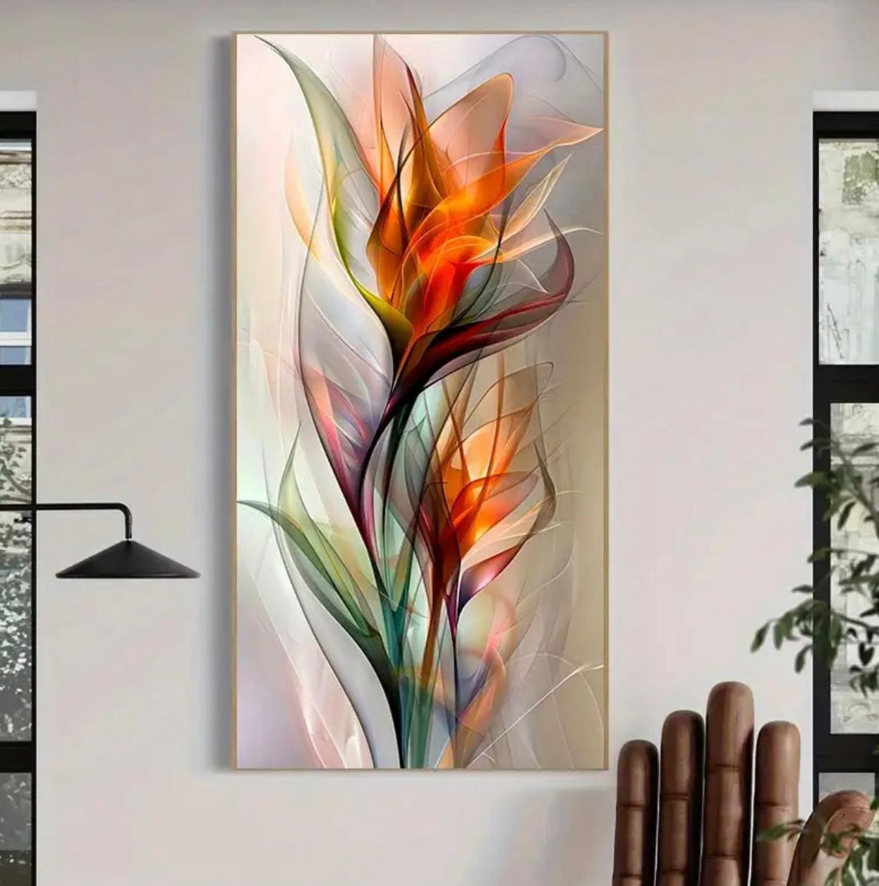 Peinture sur toile florale abstraite moderne extra large - Image 3