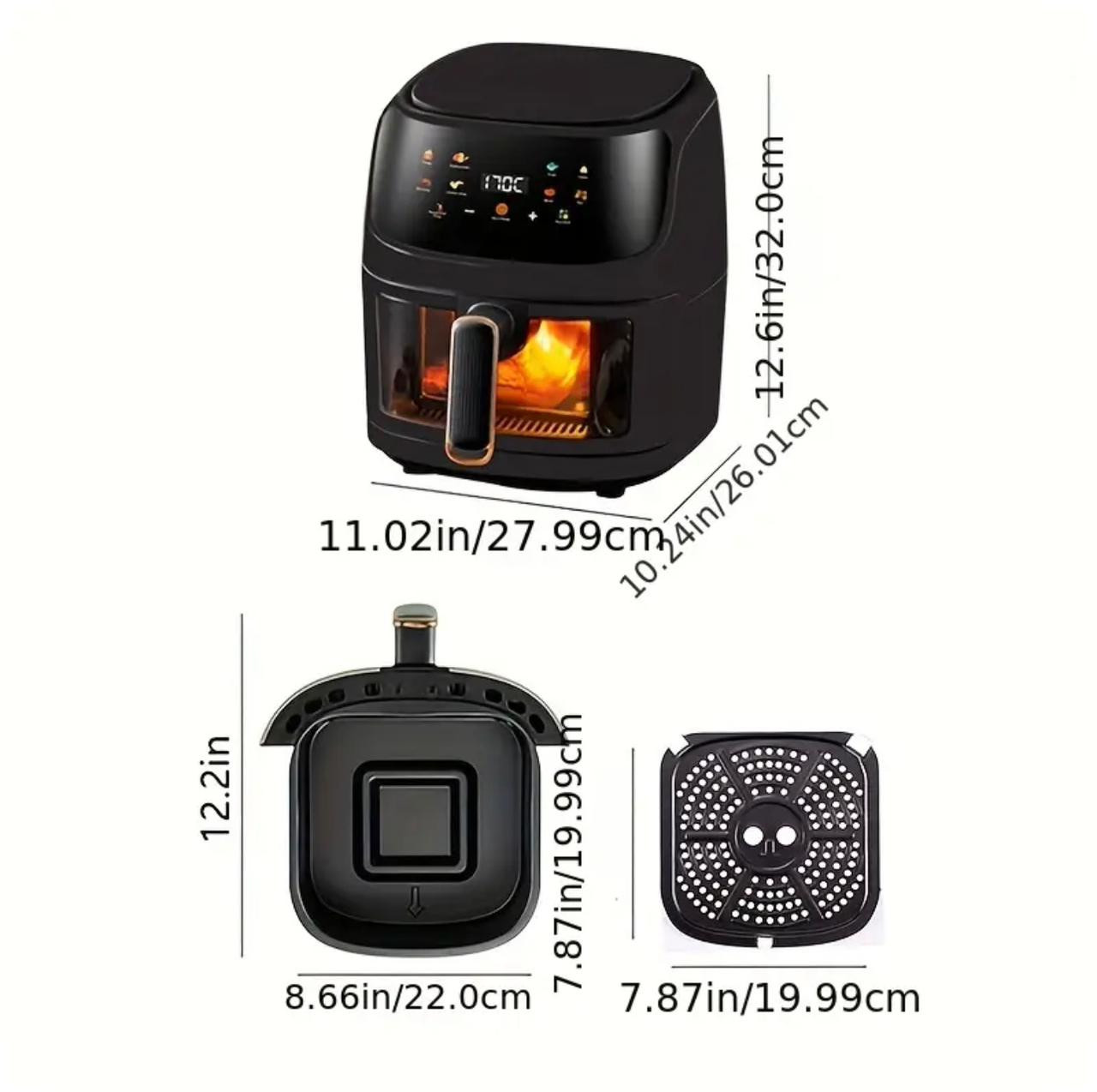 Friteuse à air à écran tactile d'une capacité de 6L avec grand écran. - Déco de Cuisine - Image 4 - Livraison Maroc