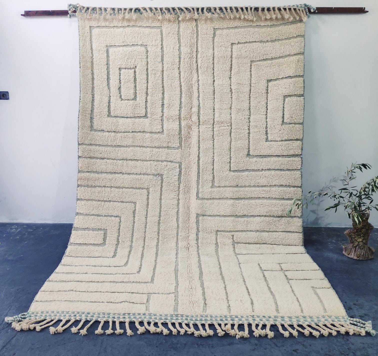 Tapis Labyrinthe Berbère Vert Sauge