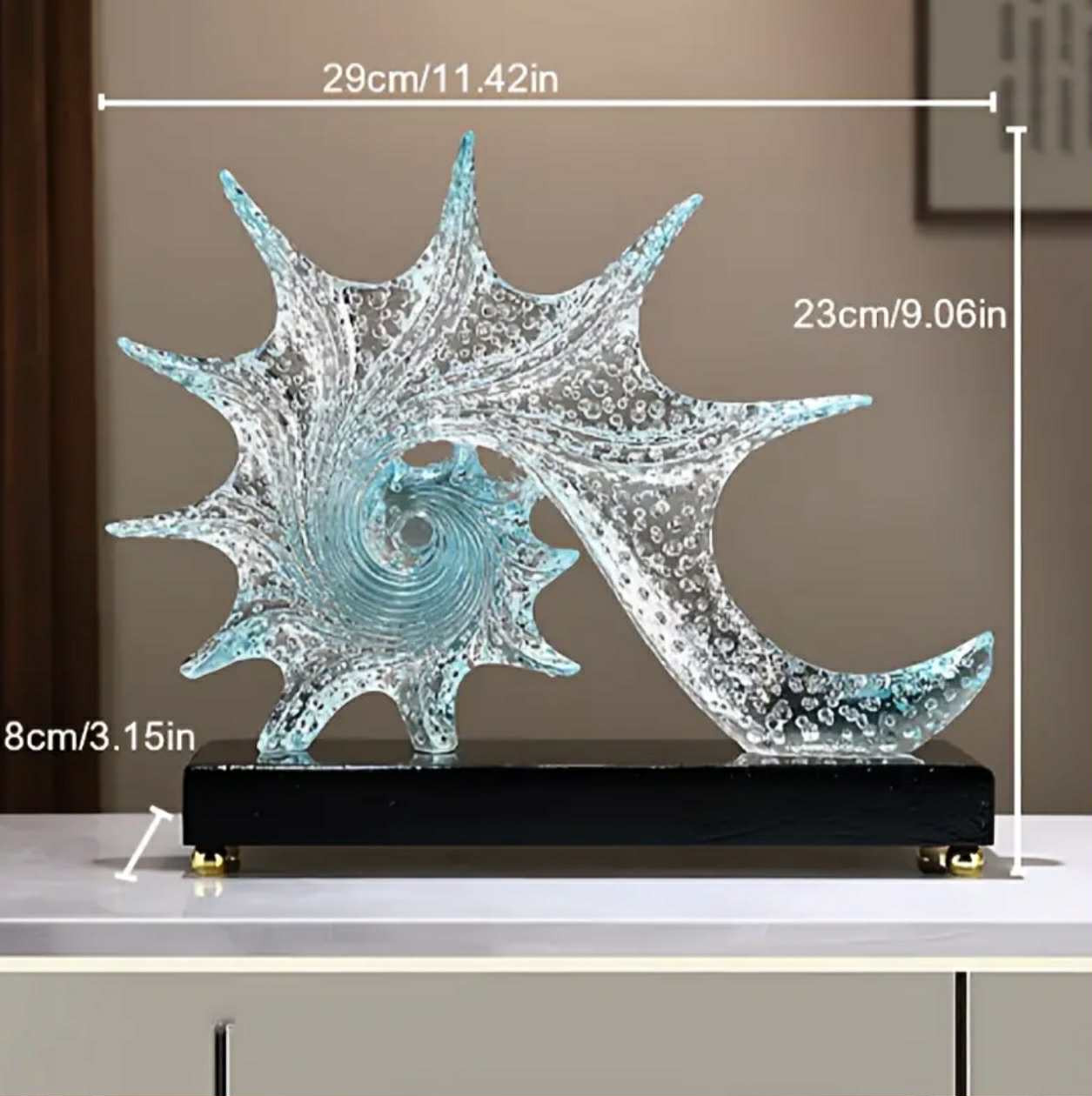 1 décoration élégante en résine en forme d'étoile de mer bleu/bleu sarcelle - Pièce d'art luxueuse pour la maison et le bureau, décoration polyvalente pour l'intérieur et l'extérieur - Image 3