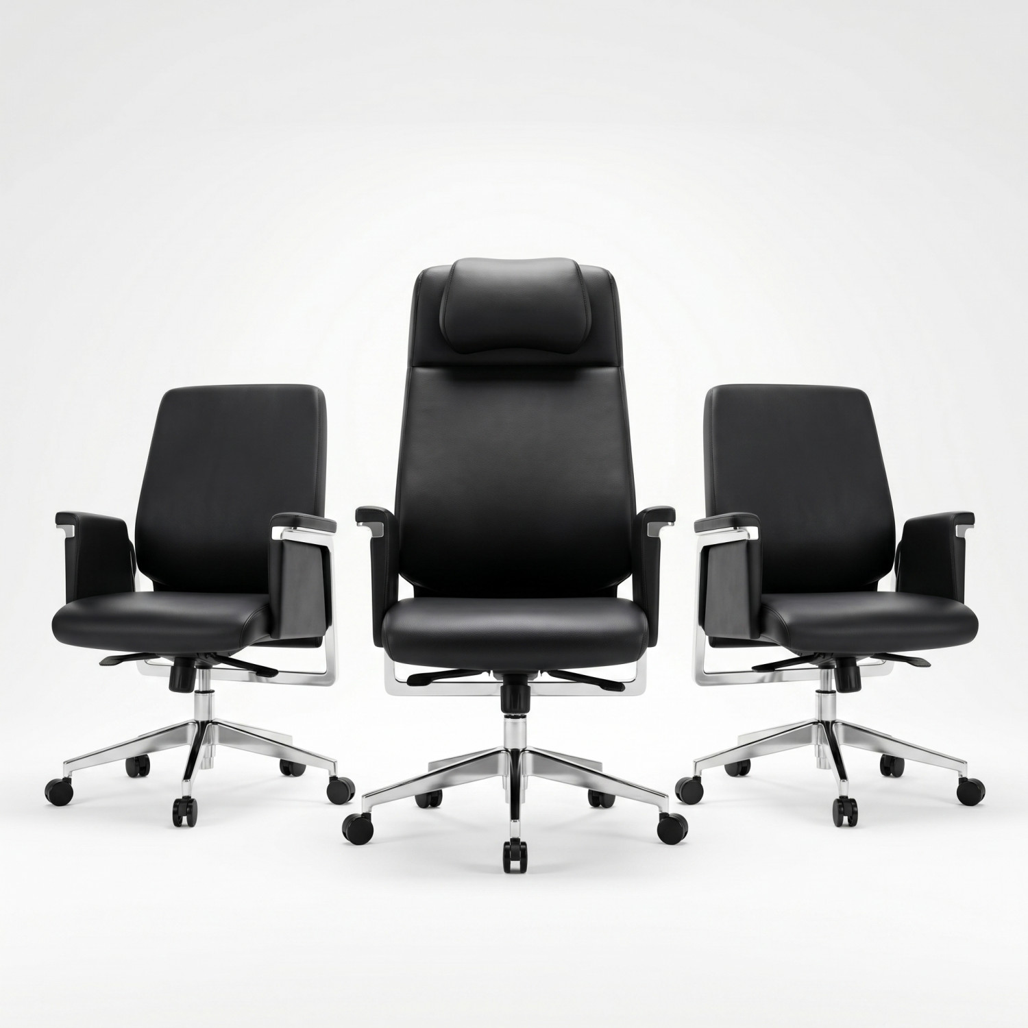 Ensemble de Fauteuils PRESTIGE NOIR CH-141 – Collection executive haut de gamme pour bureau de direction