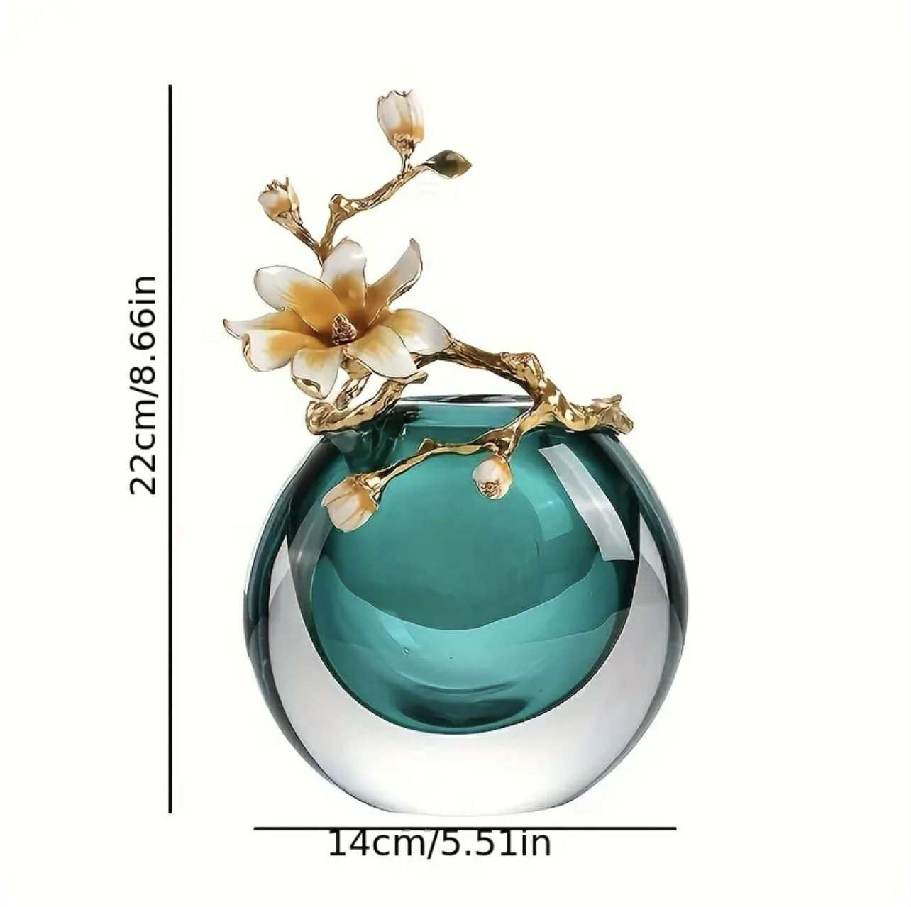 Vase décoratif en verre de style chinois élégant et stylé - Image 1