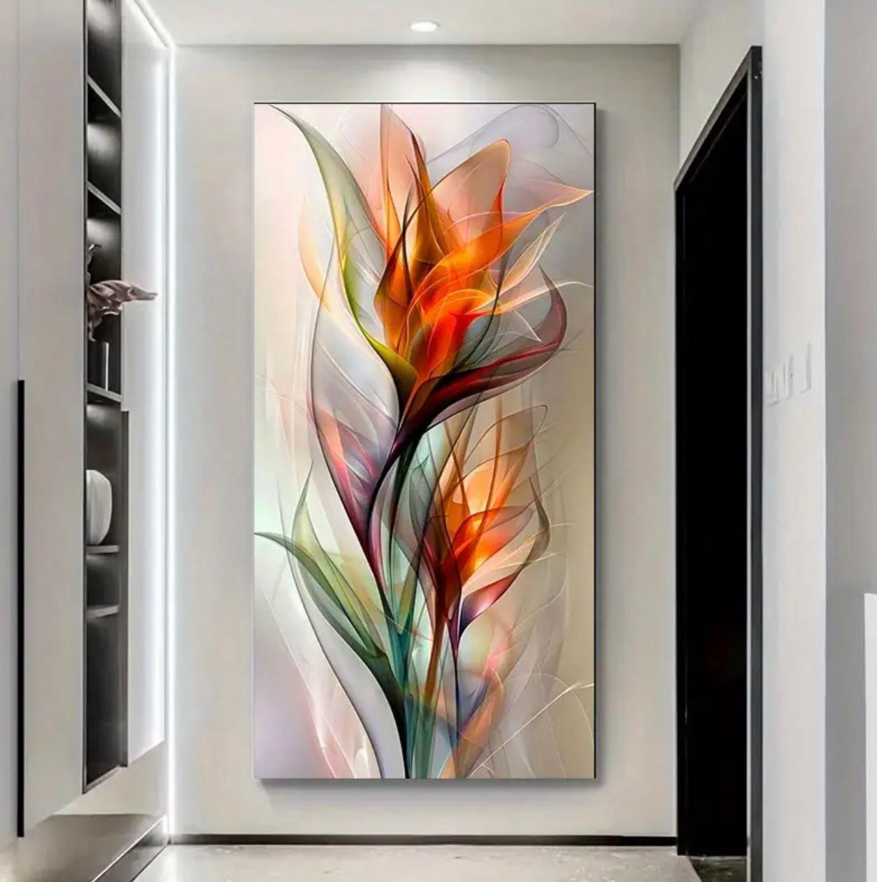 Peinture sur toile florale abstraite moderne extra large - Image 2